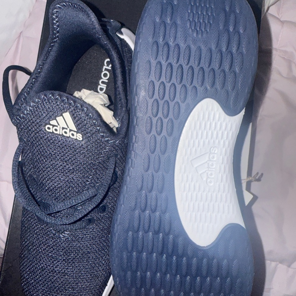 Adidas Women’s Navy/Cream Cloudfoam Sneakers - Picture 3 of 5